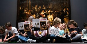 Children visiting a museum for a schooltrip. 