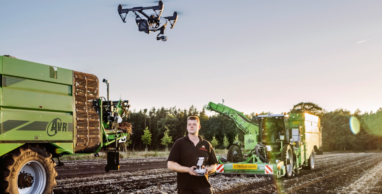 A farmer using drones to maximise potato production 