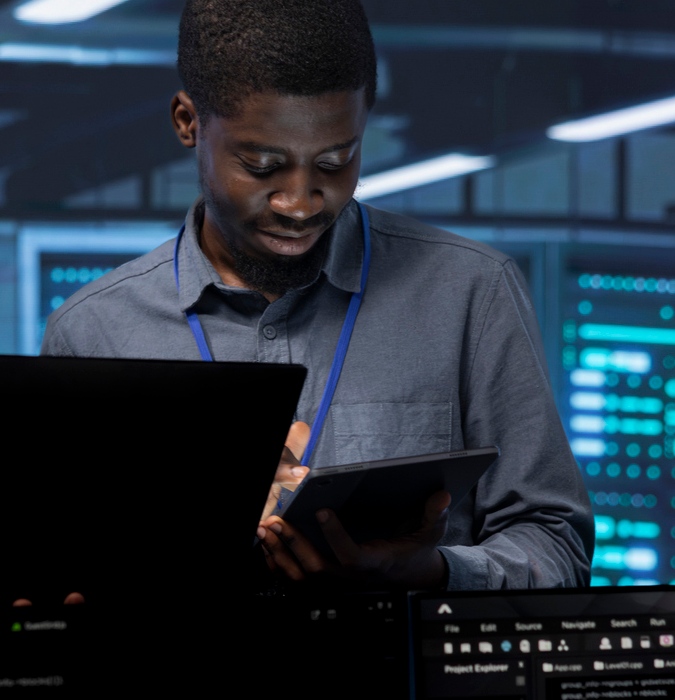 Person working with data 