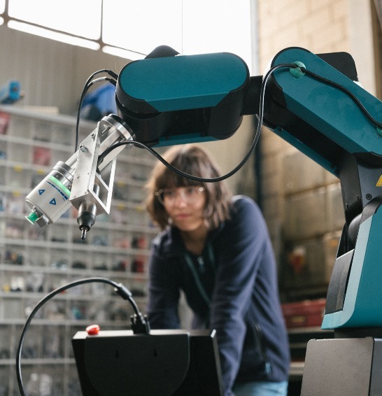 Working with robot arm